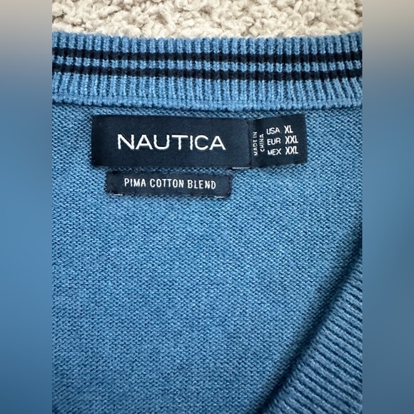 Nautica Men's Pima Cotton Blend V-Neck Pullover Sweater Size XL - Picture 2 of 11